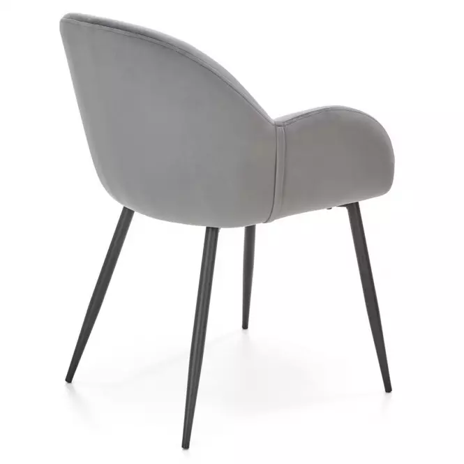 Szék K480 velvet/fém hamu 59x59x79