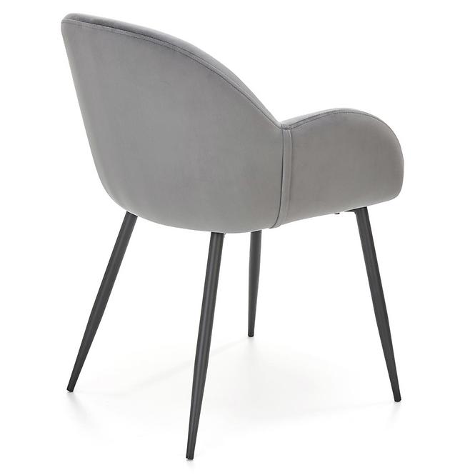 Szék K480 velvet/fém hamu 59x59x79