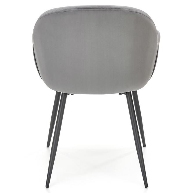 Szék K480 velvet/fém hamu 59x59x79