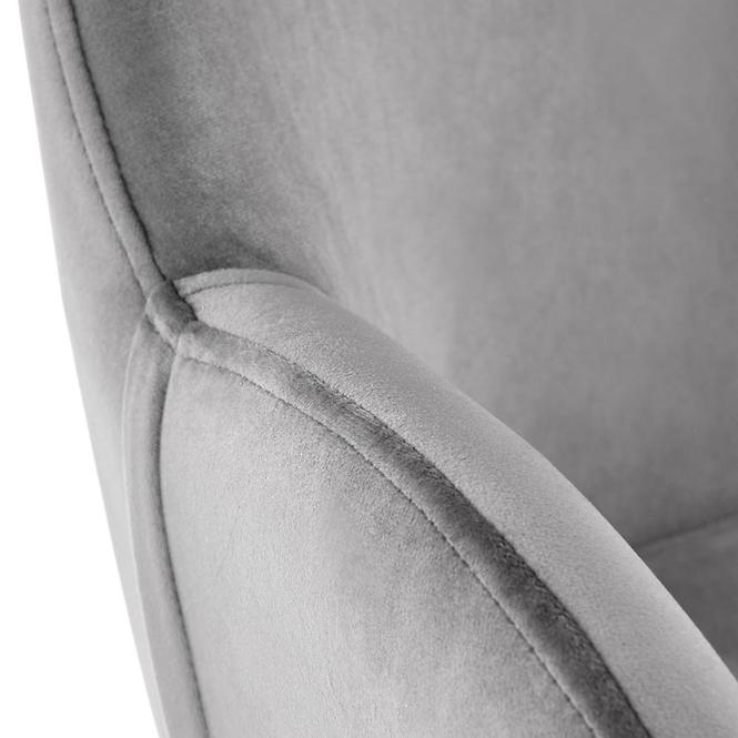 Szék K480 velvet/fém hamu 59x59x79