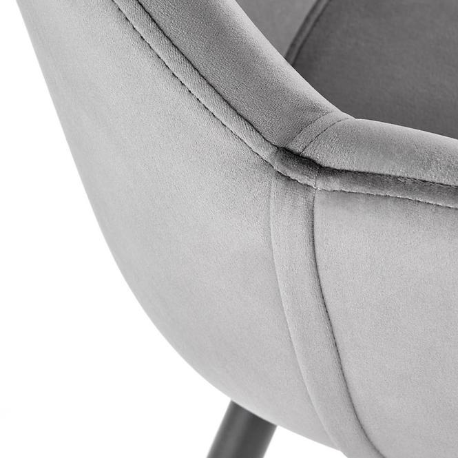 Szék K480 velvet/fém hamu 59x59x79