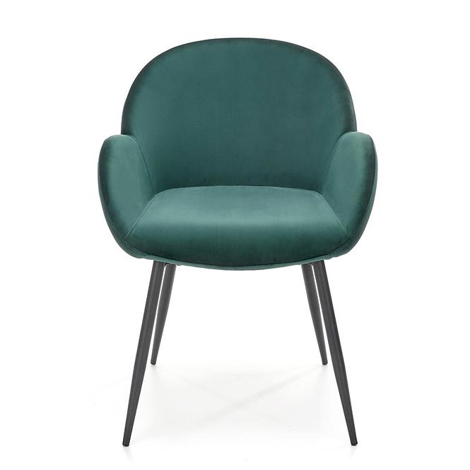 Szék K480 velvet/fém sötét  zöld 59x59x79