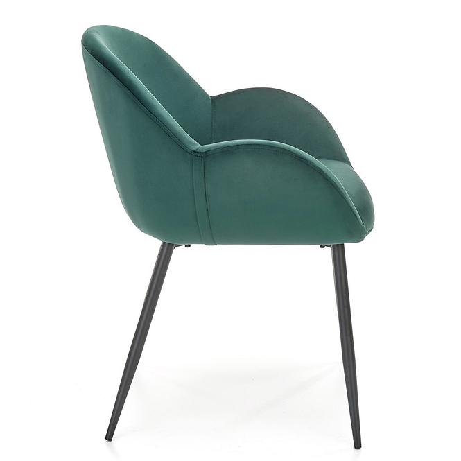 Szék K480 velvet/fém sötét  zöld 59x59x79