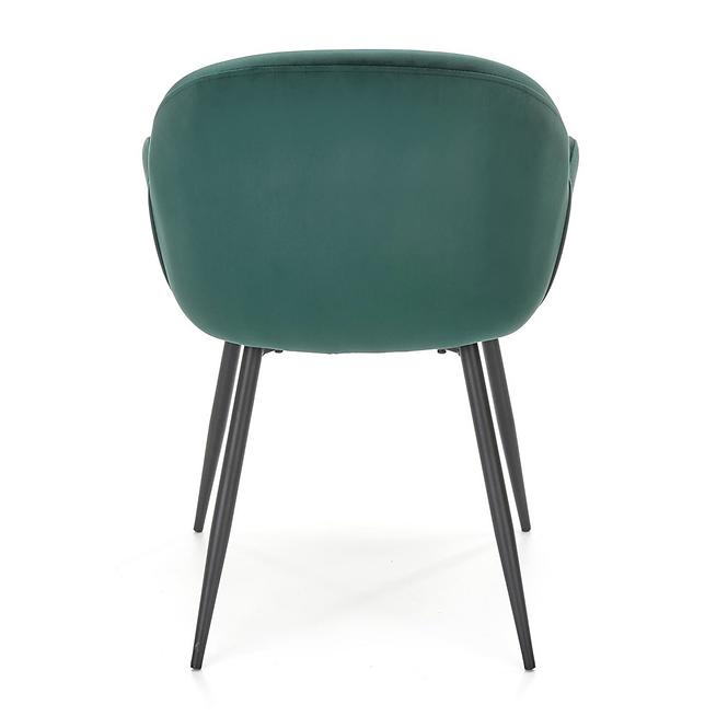Szék K480 velvet/fém sötét  zöld 59x59x79