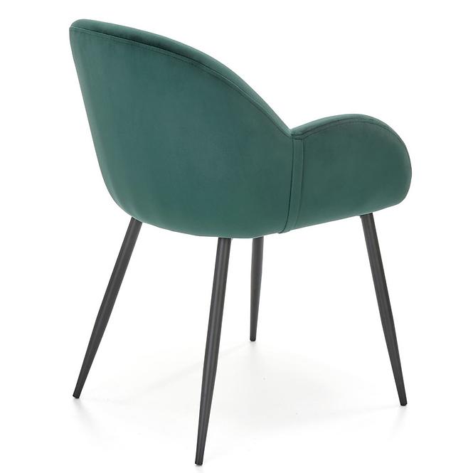 Szék K480 velvet/fém sötét  zöld 59x59x79