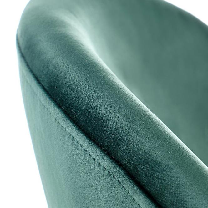 Szék K480 velvet/fém sötét  zöld 59x59x79