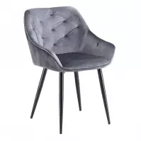 Szék K487 velvet/fém hamu 56x65x81