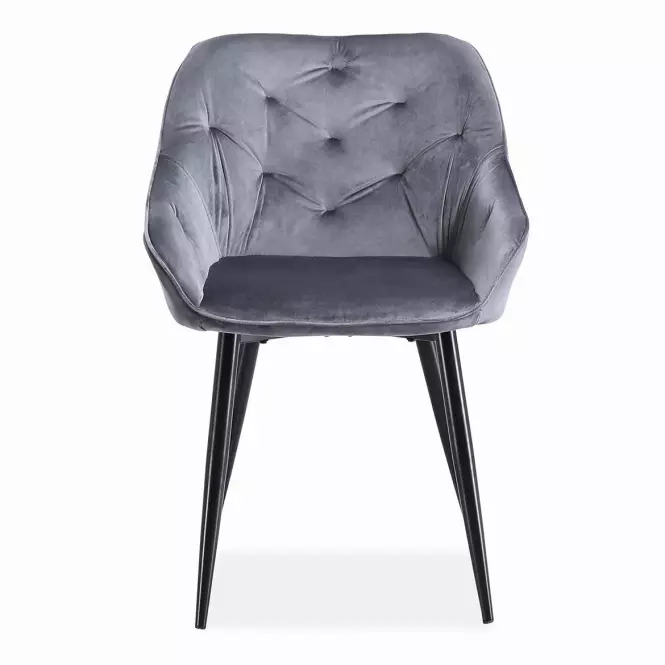 Szék K487 velvet/fém hamu 56x65x81,2