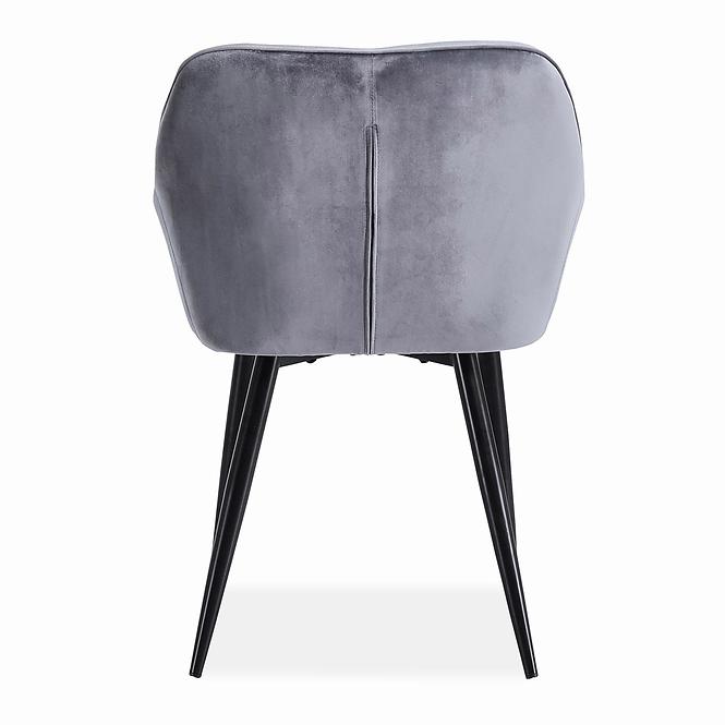 Szék K487 velvet/fém hamu 56x65x81
