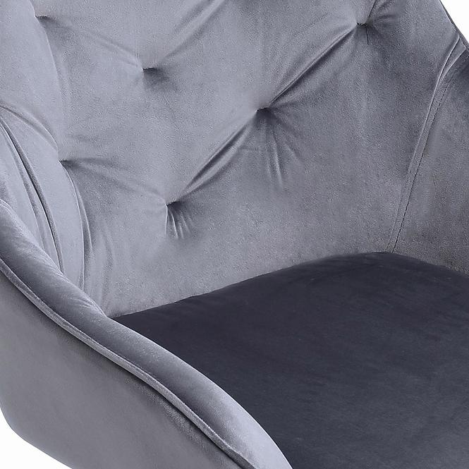 Szék K487 velvet/fém hamu 56x65x81,5