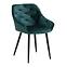 Szék K487 velvet/fém sötét  zöld 56x65x81