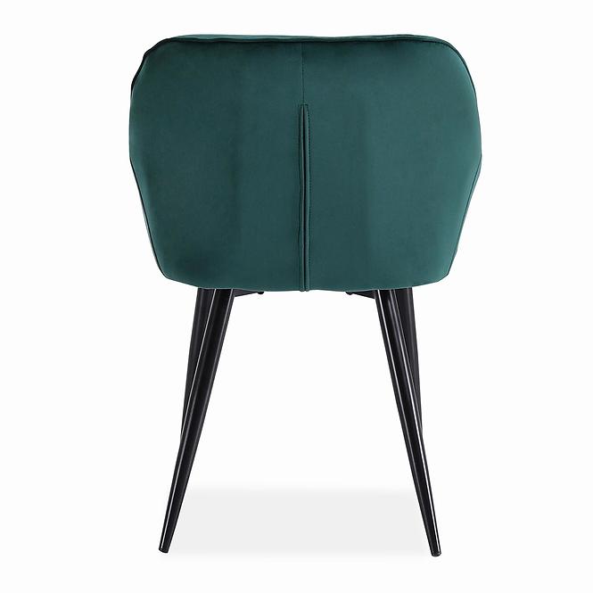 Szék K487 velvet/fém sötét  zöld 56x65x81,3
