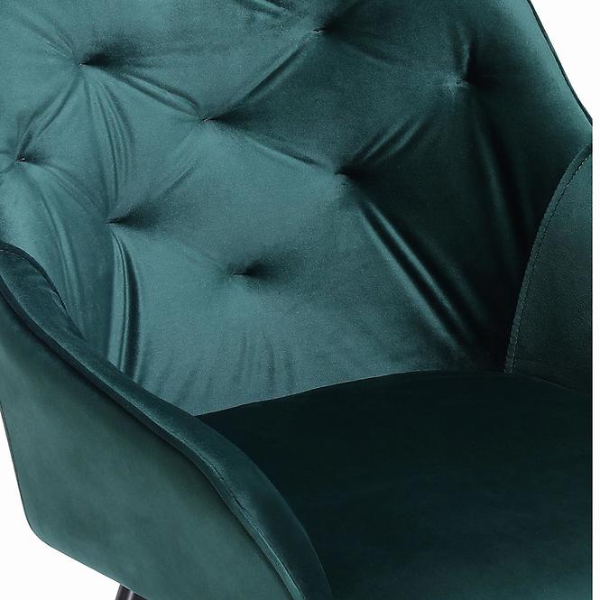 Szék K487 velvet/fém sötét  zöld 56x65x81