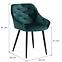 Szék K487 velvet/fém sötét  zöld 56x65x81,6