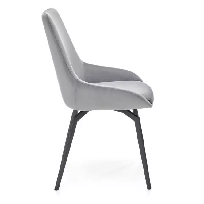 Szék K479 velvet/fém hamu 49x60x91