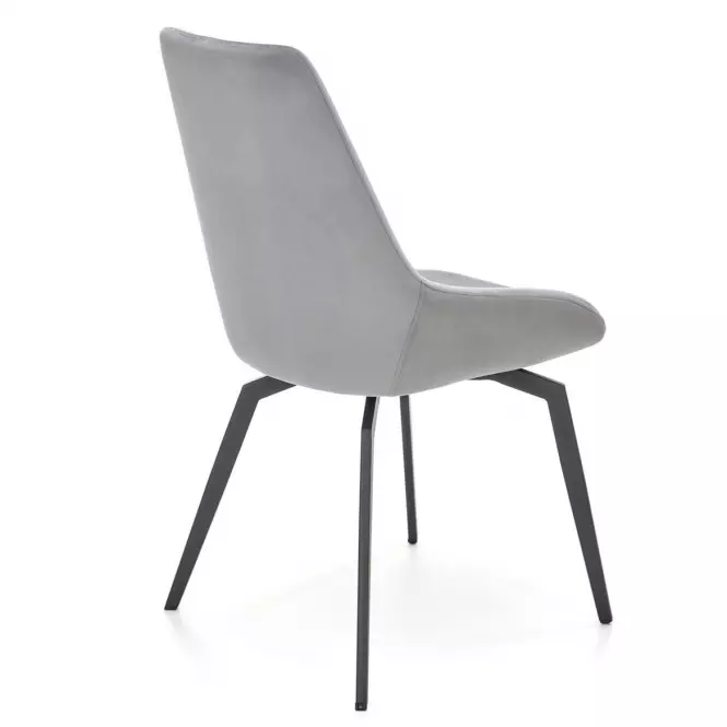 Szék K479 velvet/fém hamu 49x60x91