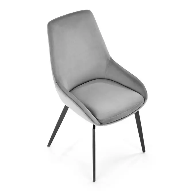 Szék K479 velvet/fém hamu 49x60x91