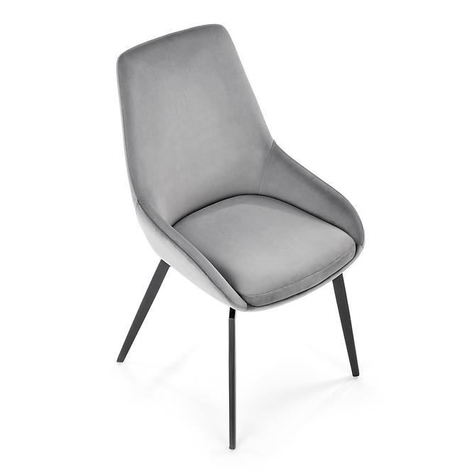 Szék K479 velvet/fém hamu 49x60x91