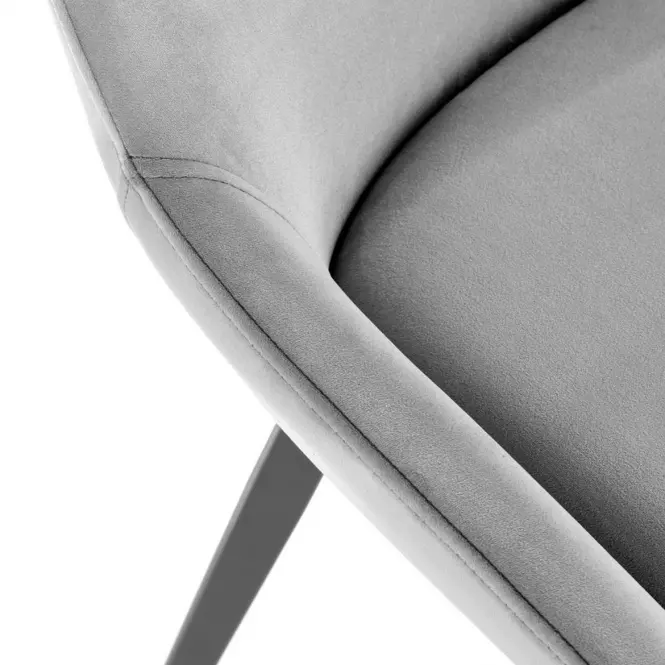 Szék K479 velvet/fém hamu 49x60x91
