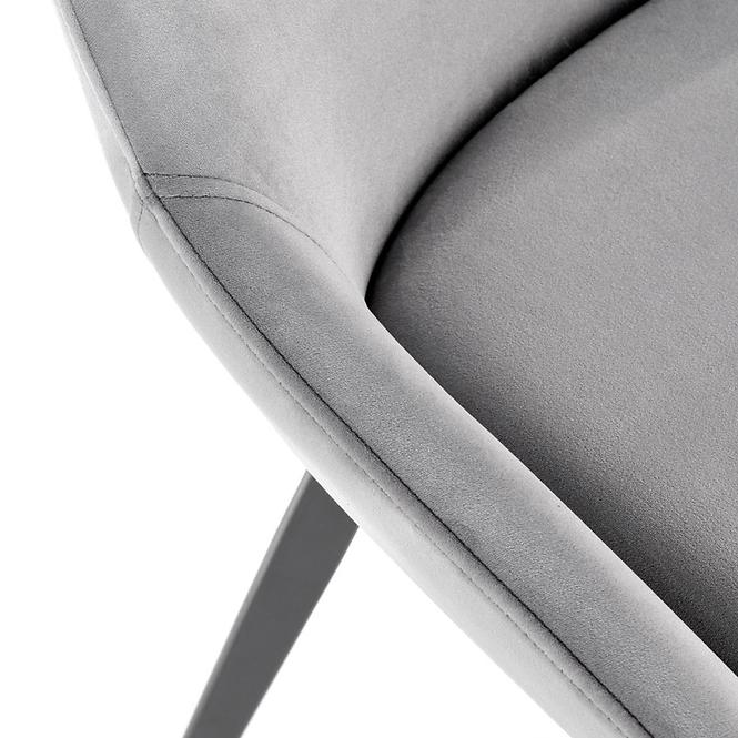 Szék K479 velvet/fém hamu 49x60x91