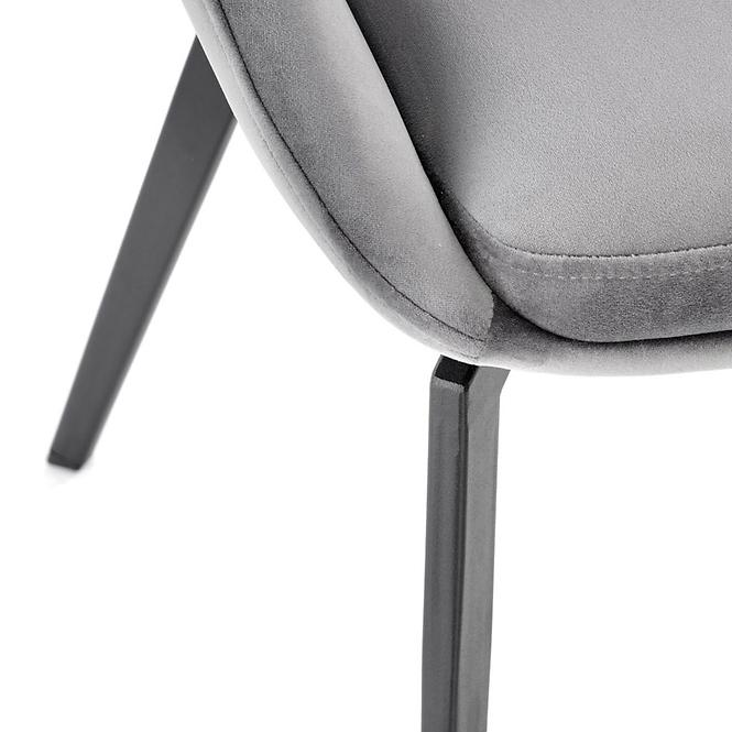 Szék K479 velvet/fém hamu 49x60x91