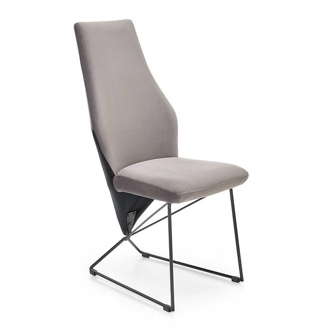Szék K485 velvet/fém hamu 44x63x96