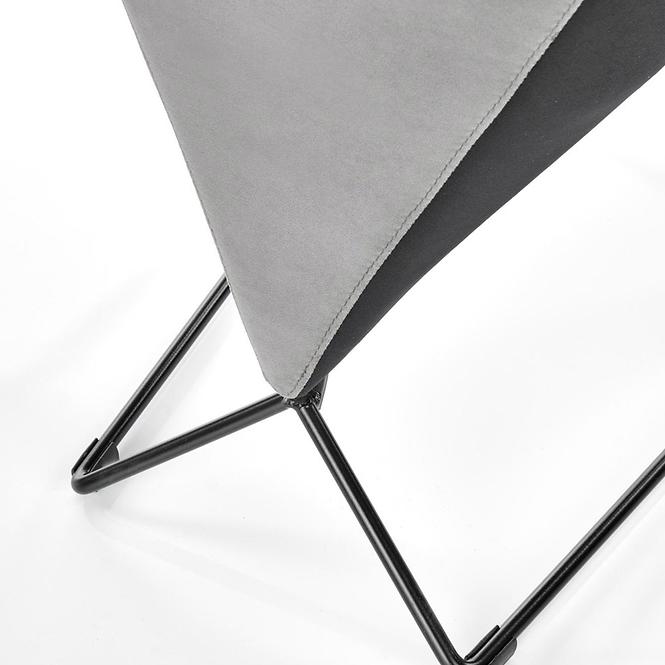 Szék K485 velvet/fém hamu 44x63x96