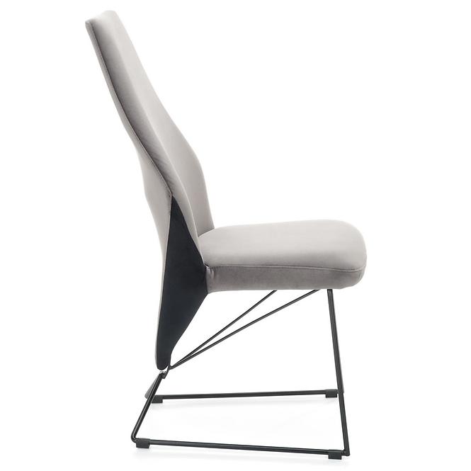 Szék K485 velvet/fém hamu 44x63x96