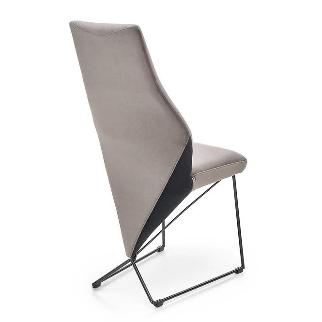 Szék K485 velvet/fém hamu 44x63x96