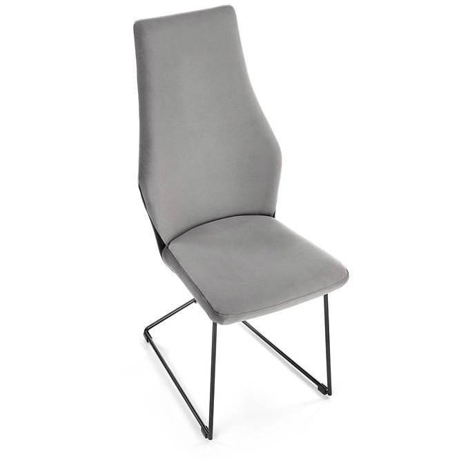 Szék K485 velvet/fém hamu 44x63x96