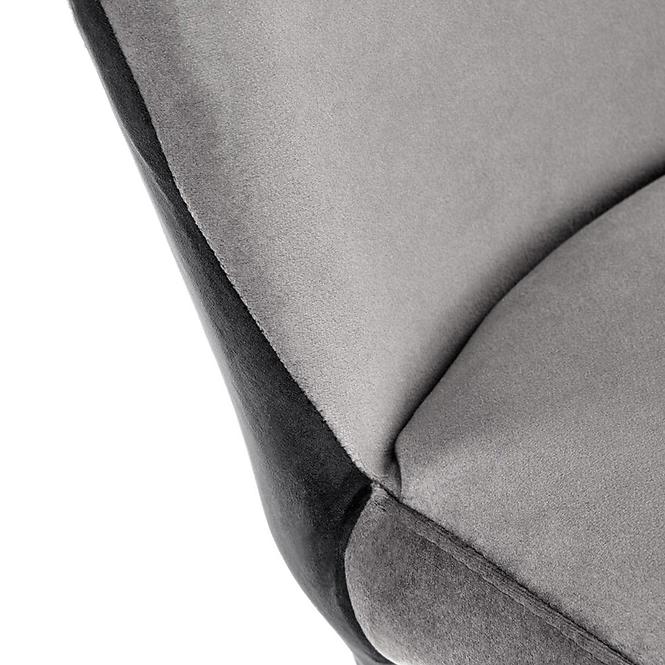 Szék K485 velvet/fém hamu 44x63x96