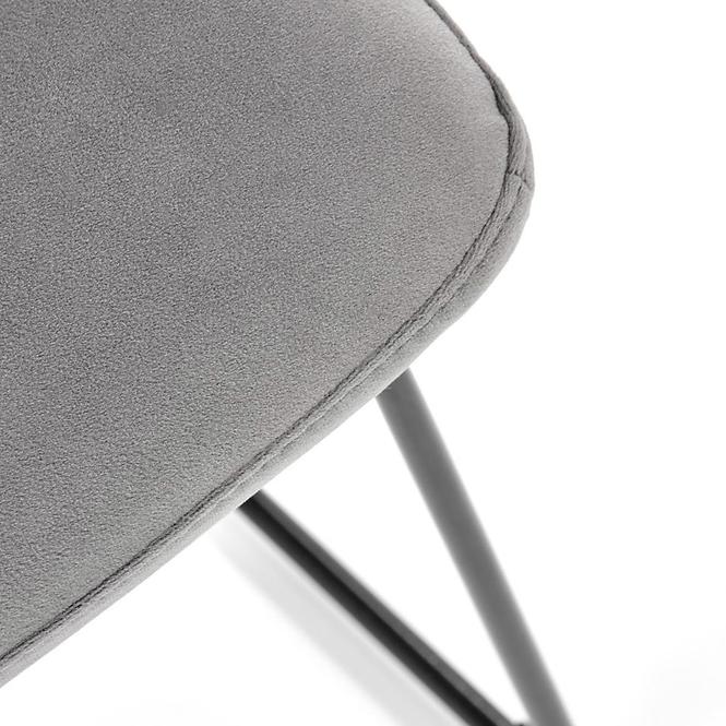 Szék K485 velvet/fém hamu 44x63x96