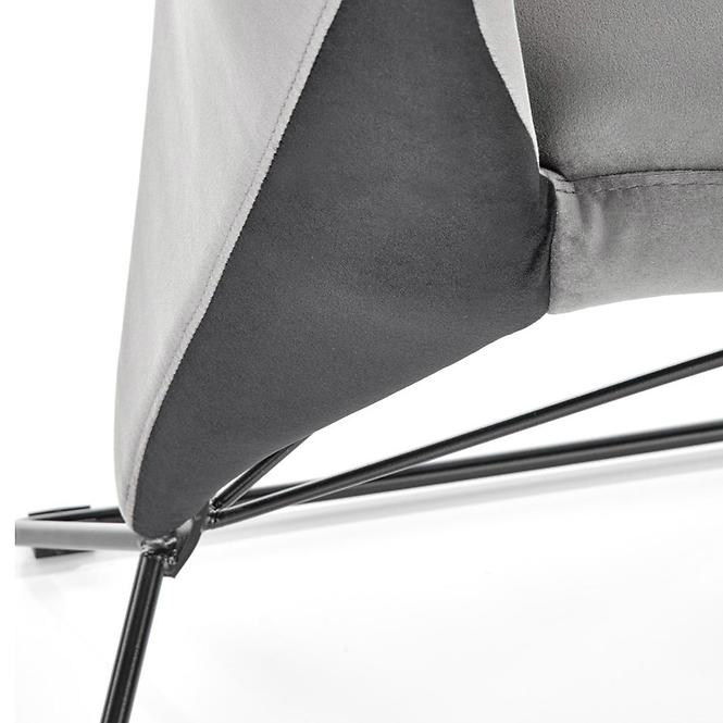 Szék K485 velvet/fém hamu 44x63x96