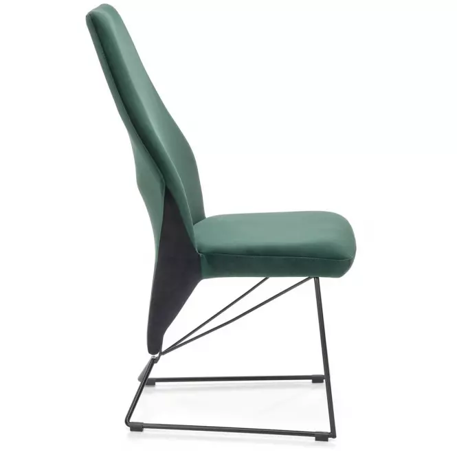 Szék K485 velvet/fém sötét  zöld  44x63x96