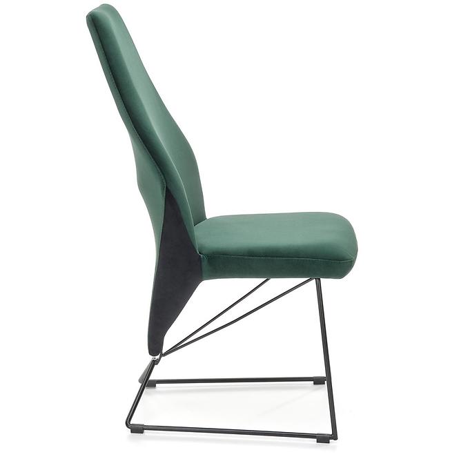 Szék K485 velvet/fém sötét  zöld  44x63x96
