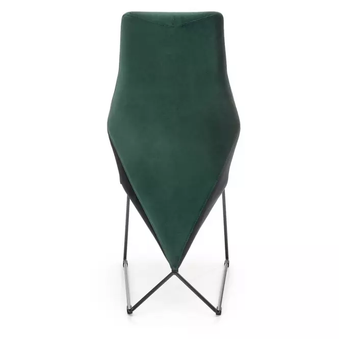 Szék K485 velvet/fém sötét  zöld  44x63x96