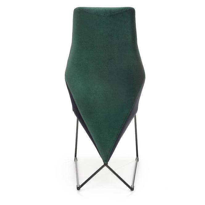 Szék K485 velvet/fém sötét  zöld  44x63x96