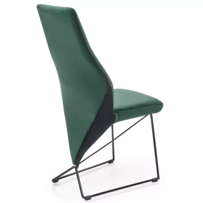 Szék K485 velvet/fém sötét  zöld  44x63x96