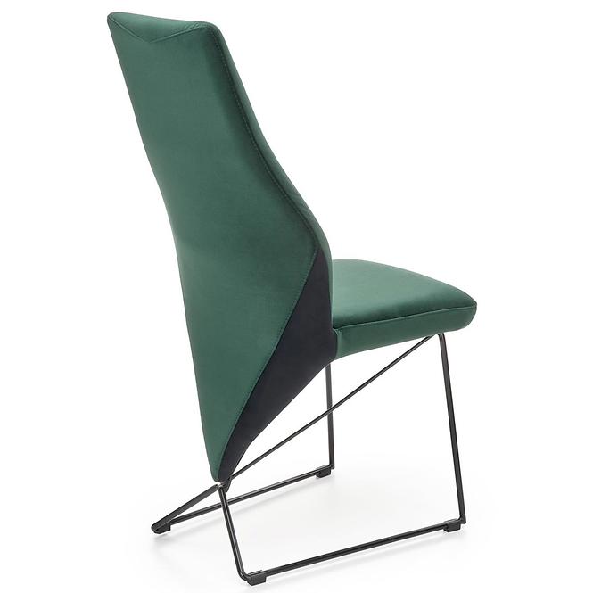 Szék K485 velvet/fém sötét  zöld  44x63x96