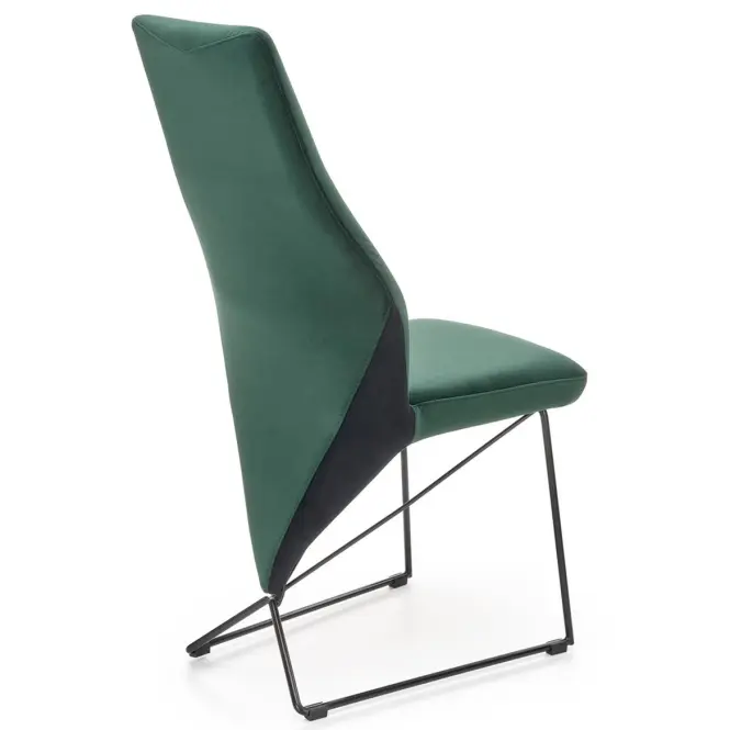 Szék K485 velvet/fém sötét  zöld  44x63x96,4