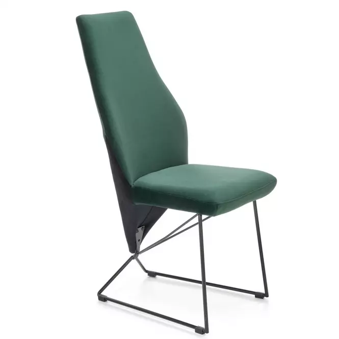 Szék K485 velvet/fém sötét  zöld  44x63x96