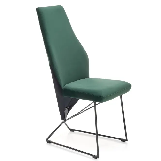 Szék K485 velvet/fém sötét  zöld  44x63x96,5