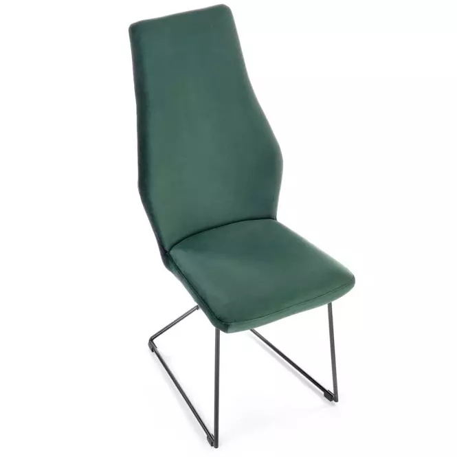 Szék K485 velvet/fém sötét  zöld  44x63x96