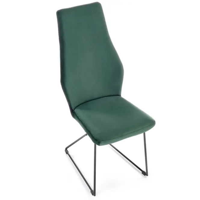 Szék K485 velvet/fém sötét  zöld  44x63x96,6