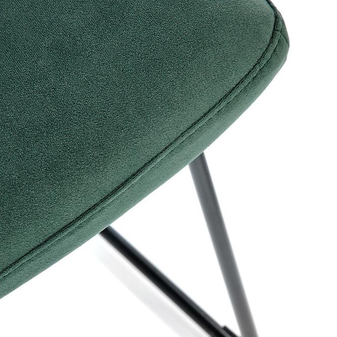 Szék K485 velvet/fém sötét  zöld  44x63x96