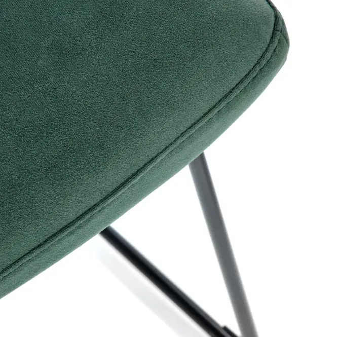 Szék K485 velvet/fém sötét  zöld  44x63x96,7