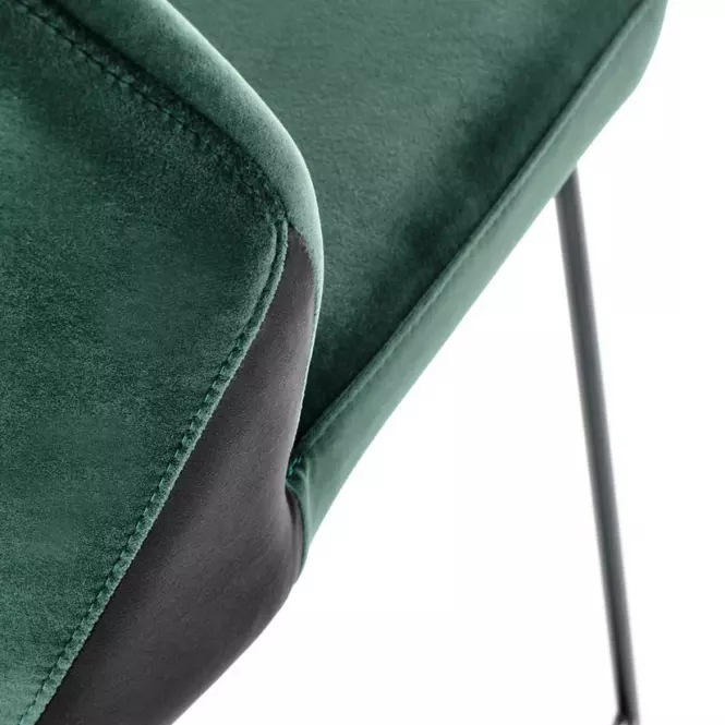 Szék K485 velvet/fém sötét  zöld  44x63x96