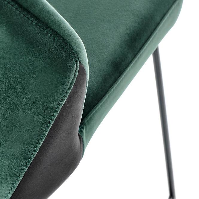 Szék K485 velvet/fém sötét  zöld  44x63x96