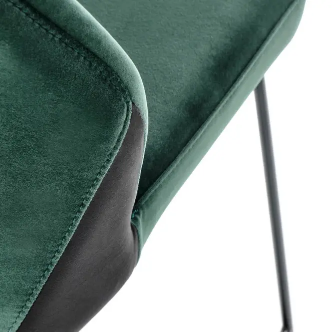 Szék K485 velvet/fém sötét  zöld  44x63x96,8