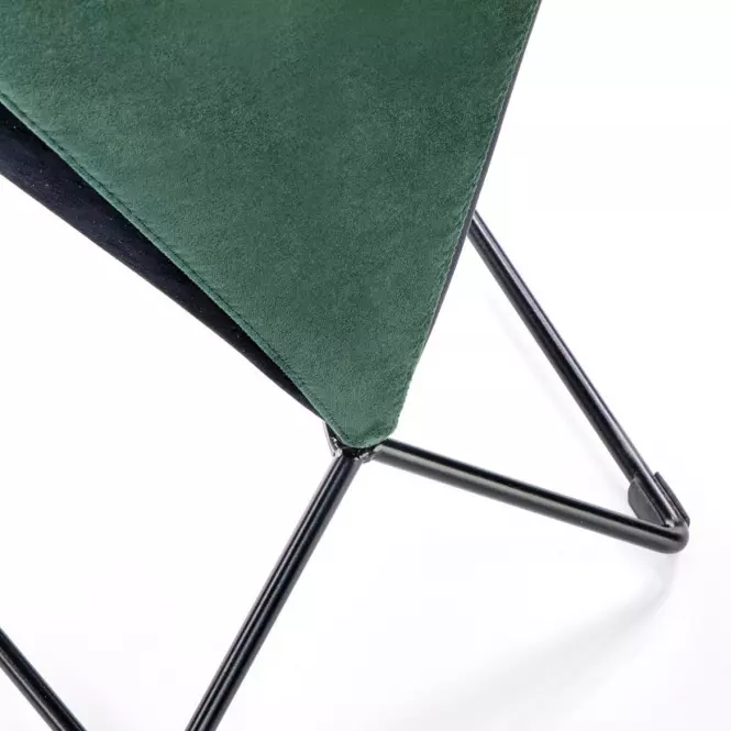 Szék K485 velvet/fém sötét  zöld  44x63x96
